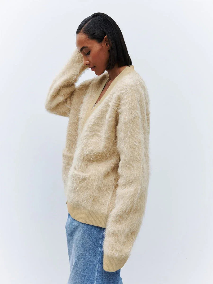 Faux Fur Button Cardigan Secondary image