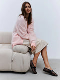 Faux Fur Button Cardigan - View 8 | WEUXS