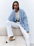 Faux Fur Button Cardigan - View 12 | WEUXS