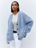 Faux Fur Button Cardigan - View 10 | WEUXS