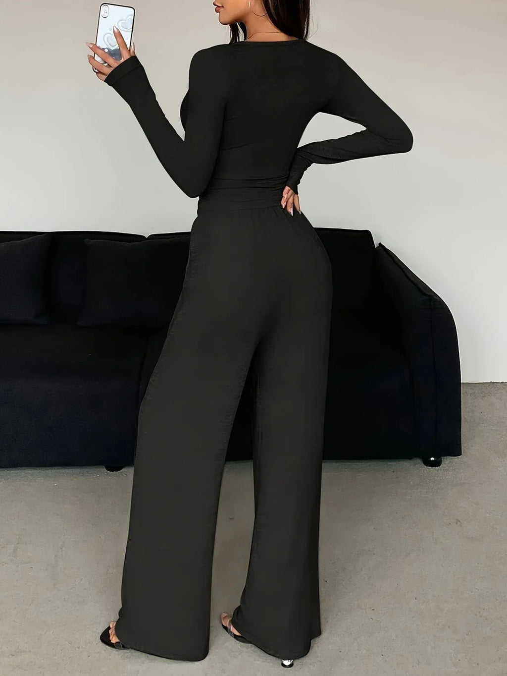 Henley Knit Lounge Set - View 10 | WEUXS