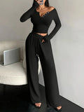 Henley Knit Lounge Set - View 9 | WEUXS