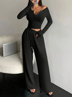 Henley Knit Lounge Set - View 9 | WEUXS