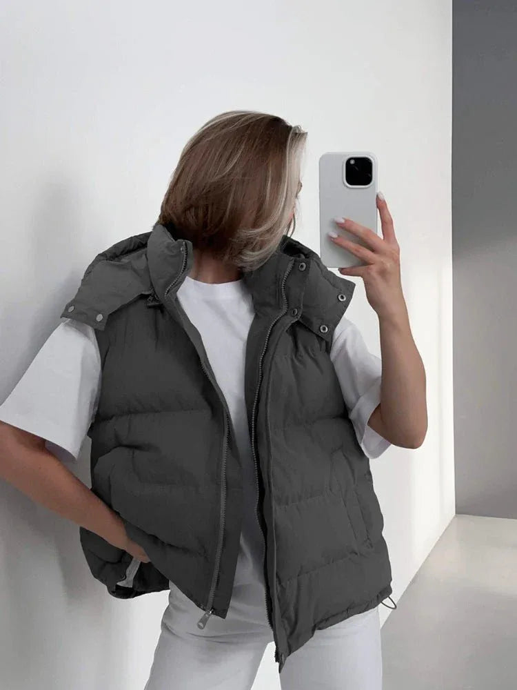 Hooded puffer vest - View 13 | WEUXS
