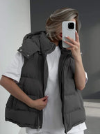 Hooded puffer vest - View 12 | WEUXS