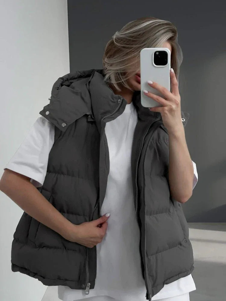 Hooded puffer vest - View 12 | WEUXS
