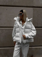 Women's hooded puffer vest - View 7 | WEUXS