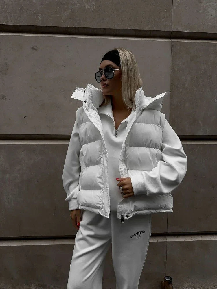 Women's hooded puffer vest - View 7 | WEUXS
