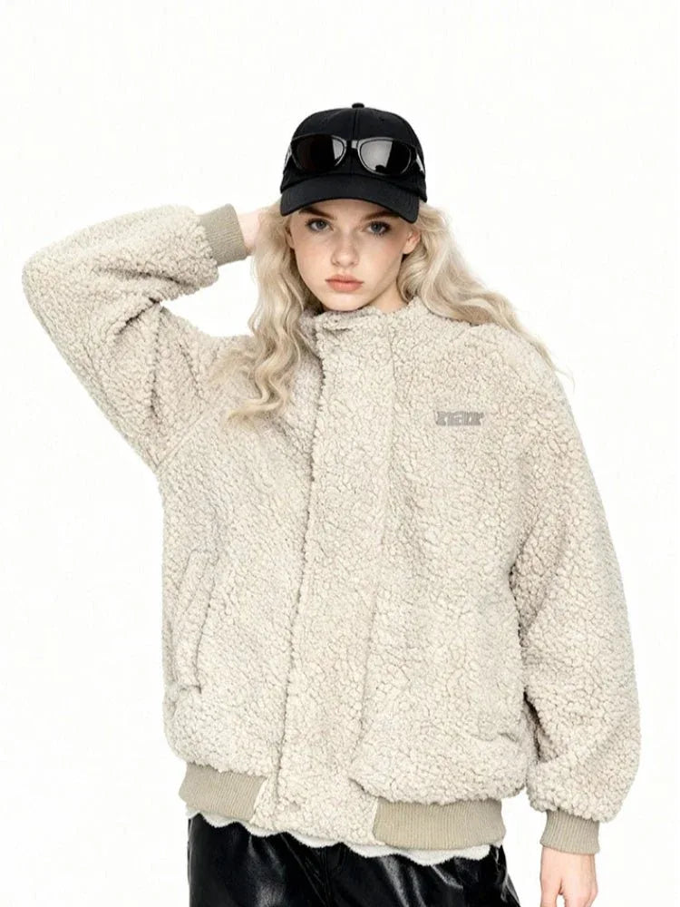 Oversized Sherpa Fleece Jacket - View 6 | WEUXS
