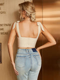 Structured Sweetheart Neck Crop Top - View 8 | WEUXS
