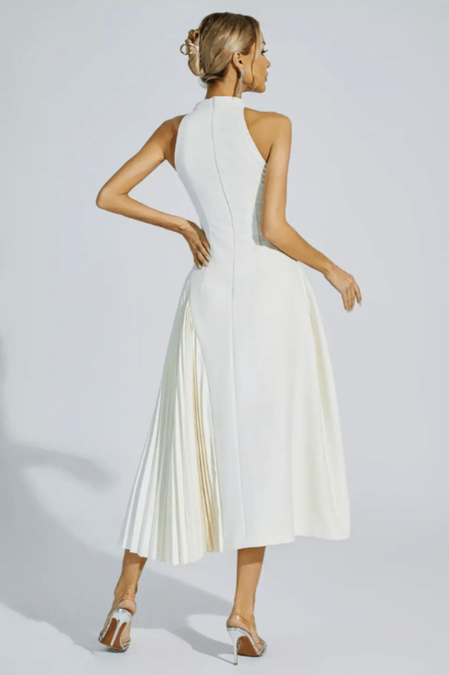 Cynthia Cream Midi Dress - WEUXS