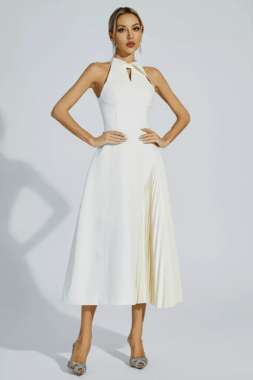 Cynthia Cream Midi Dress - WEUXS