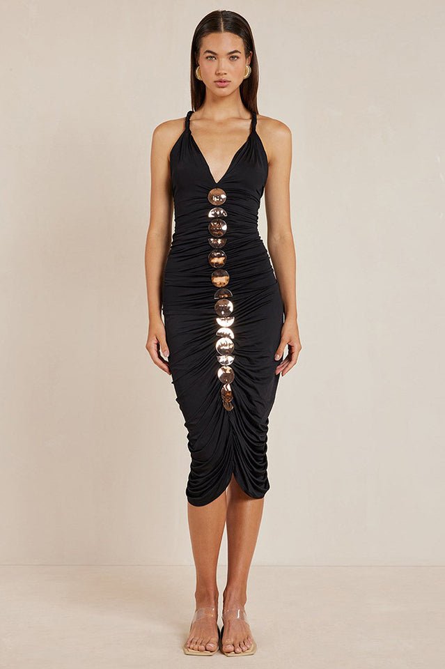 Cynthia Metallic Sequin - Embellished Dress - WEUXS