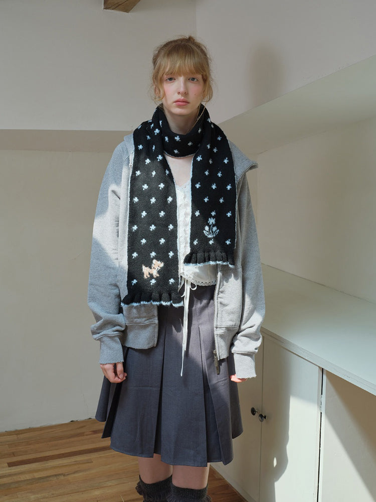 Wool Blend Jacquard Knitted Scarf Main image