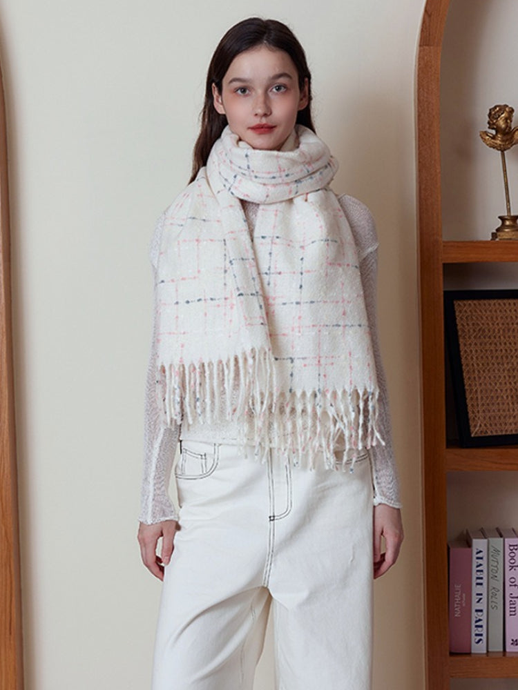 Cream Vanilla Confetti Knit Scarf