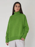 Oversized High Neck Knit Sweater - View 12 | WEUXS