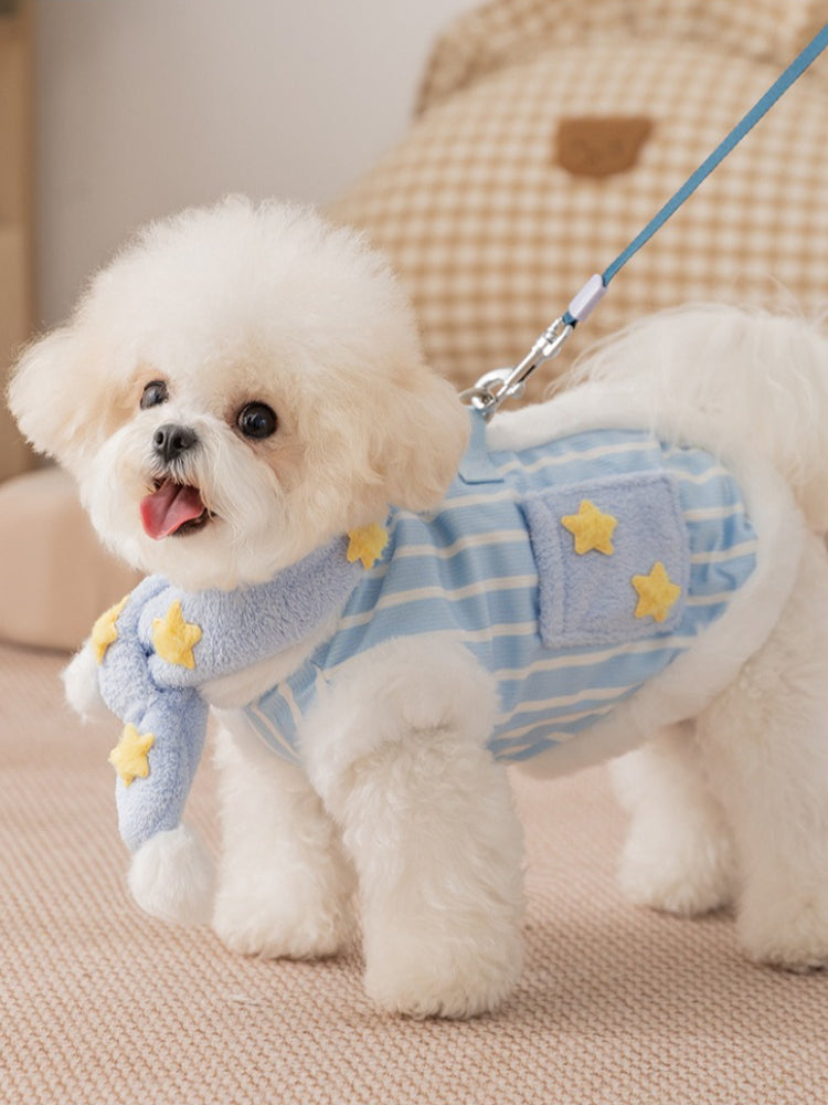 Striped dog vest with stars and scarf - View 6 | WEUXS