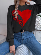 Heart Graphic Knit Sweater - View 18 | WEUXS