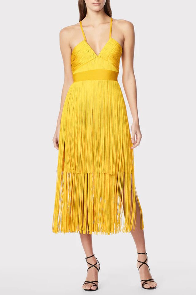 Dayn Sleeveless Tassel Slim Mini Dress - WEUXS