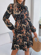Vintage Pink Floral Pleated Dress - View 17 | WEUXS