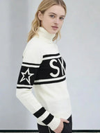 Graphic Turtleneck Sweater - View 6 | WEUXS