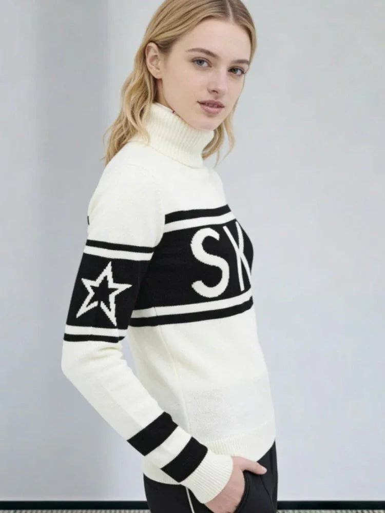 Graphic Turtleneck Sweater - View 6 | WEUXS
