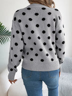 Polka Dot Knit Sweater - View 15 | WEUXS