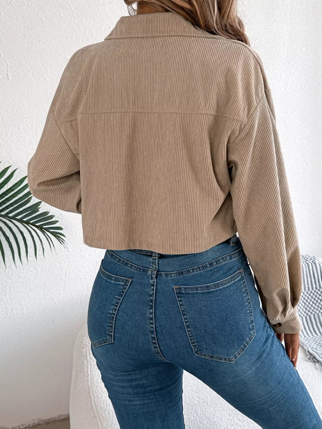Cropped Corduroy Jacket - View 15 | WEUXS