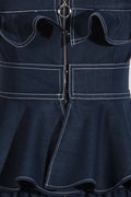 Denim Jumpsuit With Waistband - WEUXS