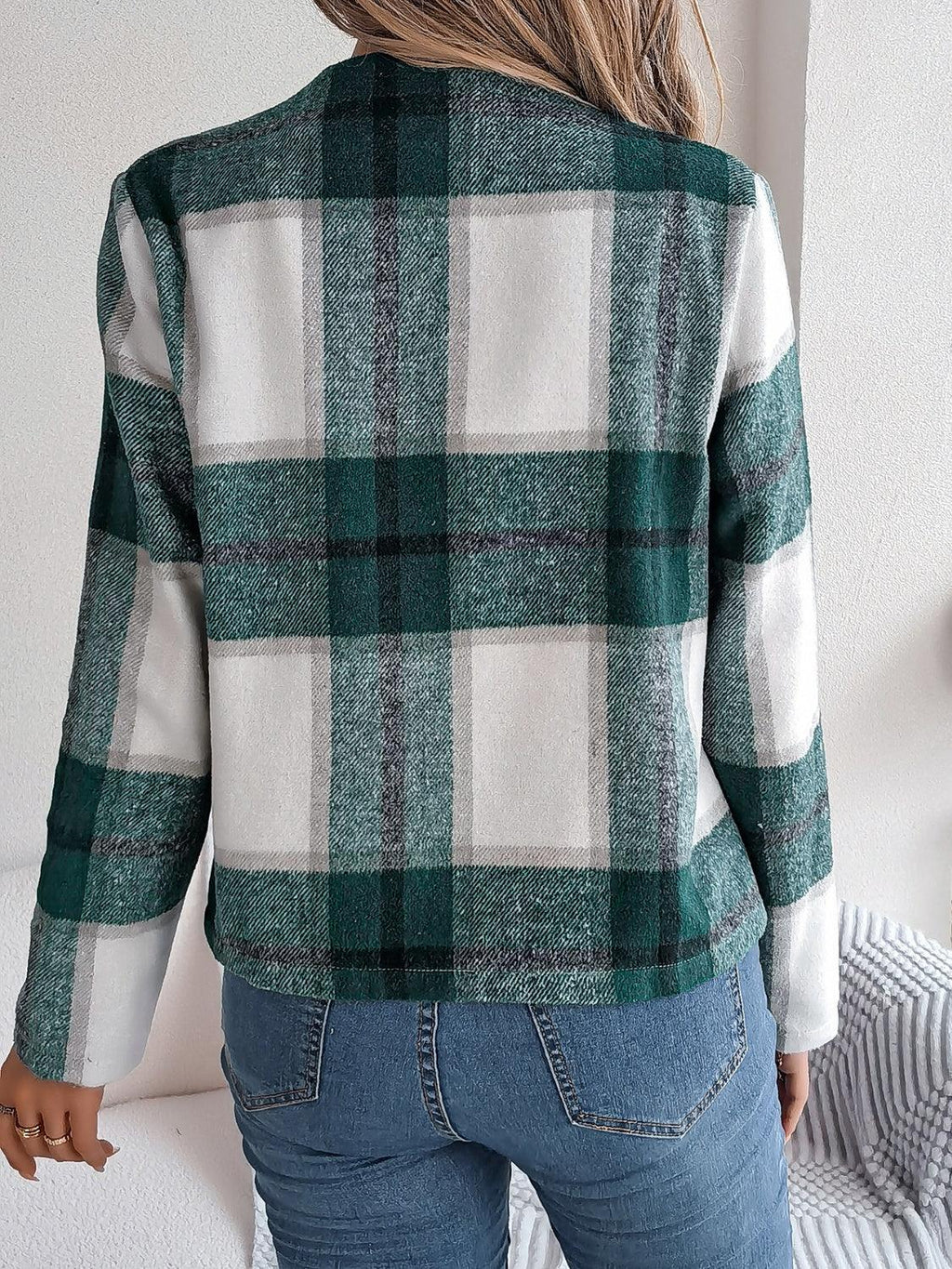 Plaid cropped jacket - View 20 | WEUXS