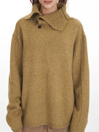 Oversized Button Collar Sweater - View 6 | WEUXS