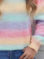 Close-up of the fabric texture of an ombre sweater