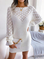 Dusty Pink Knit Sweater Dress - View 13 | WEUXS