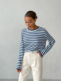 Men's striped knit crew neck sweater - View 6 | WEUXS