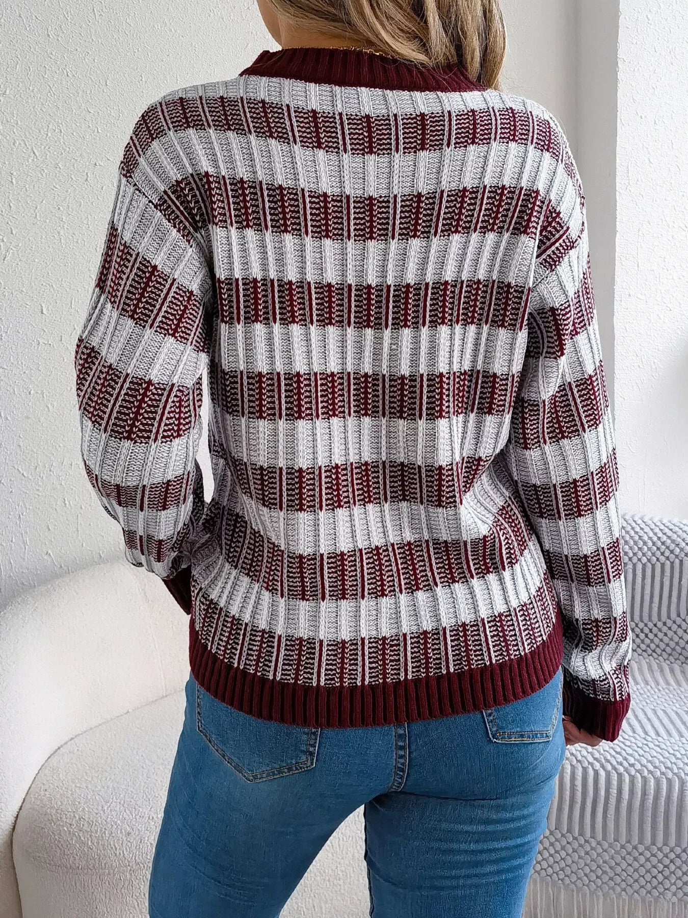 Vintage Lantern Sleeve Knit Sweater - View 14 | WEUXS