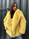 Faux Fur Coat with Wide Lapels - View 6 | WEUXS