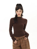 Women's mock neck long sleeve top - View 6 | WEUXS