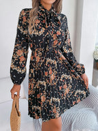 Vintage Pink Floral Pleated Dress - View 18 | WEUXS