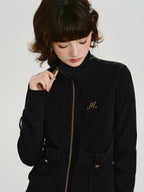 Stand Collar Zip-Up Sweatshirt with Pockets