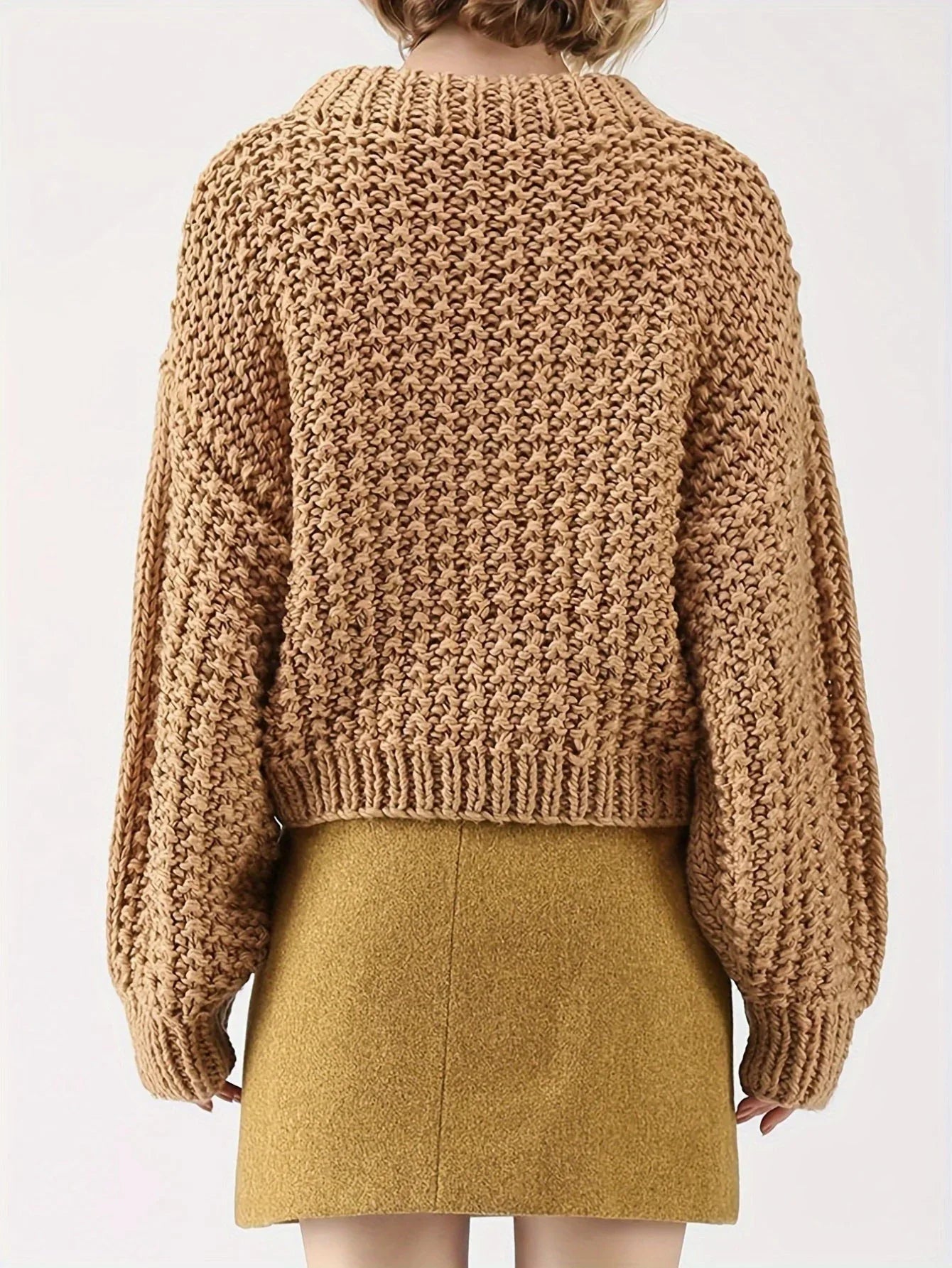 Chunky Knit Lantern Sleeve Sweater Secondary image