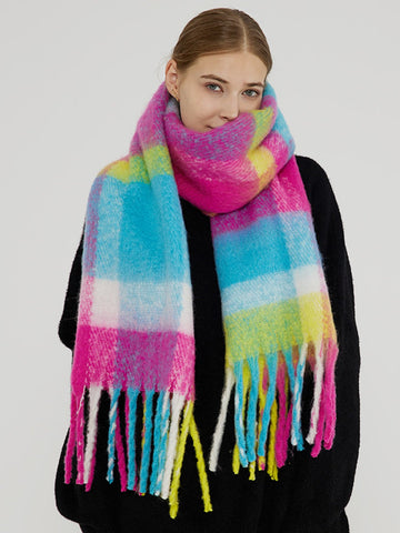 Vibrant Tartan Oversized Scarf