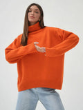 Oversized High Neck Knit Sweater - View 26 | WEUXS