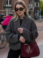 The Sloane Chunky Ribbed Zip-Up Cardigan - WEUXS