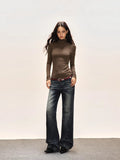 Fitted Mock Neck Thermal Top - View 10 | WEUXS