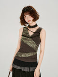 Back view of the tank top showing the fitted silhouette and ribbed texture