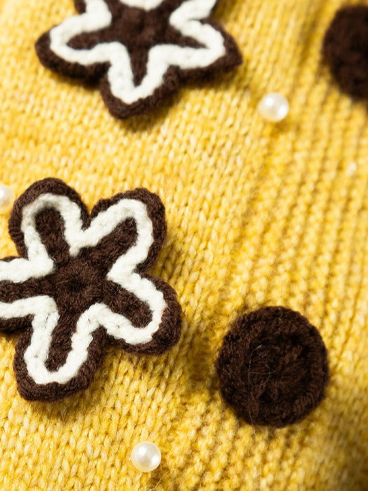 Knitted Dog Sweater with Bear Applique - View 6 | WEUXS