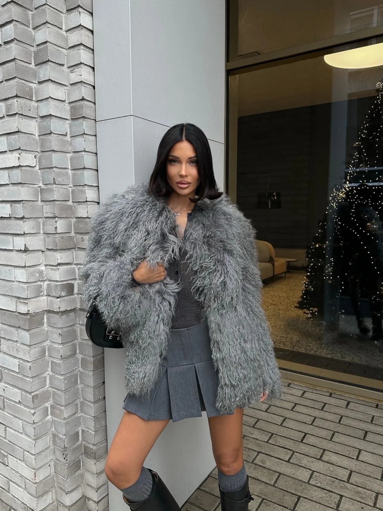 Luxe Faux Mongolian Lamb Fur Jacket - WEUXS