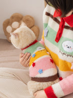 Striped Pet Sweater with Star Appliques