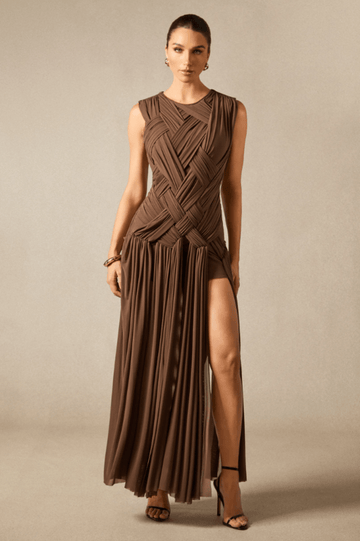 Edna Sleeveless Braided Maxi Dress - WEUXS