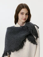 Soft Wool Blend Triangle Scarf - WEUXS